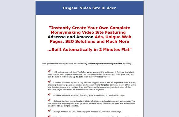 Screen428-1 Origami Video Site Builder