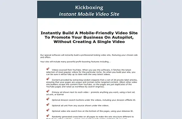 Screen44 Kickboxing Mobile Video Site Builder