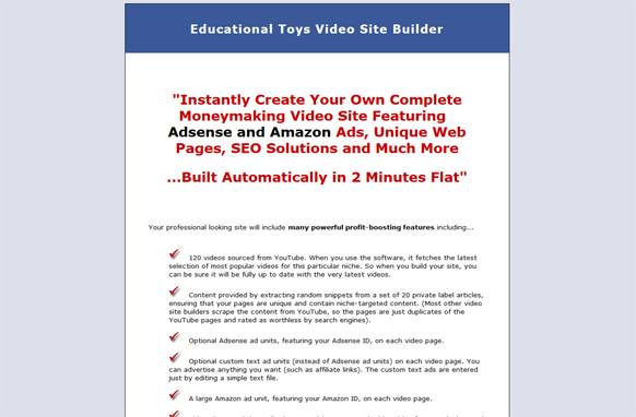 Screen3132 Educational Toys Video Site Builder