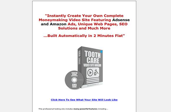 Screen423 Tooth Care Video Site Builder