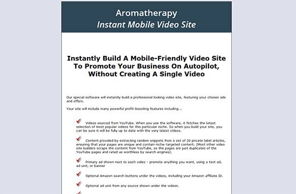Screen423-1 Aromatherapy Instant Mobile Video Site