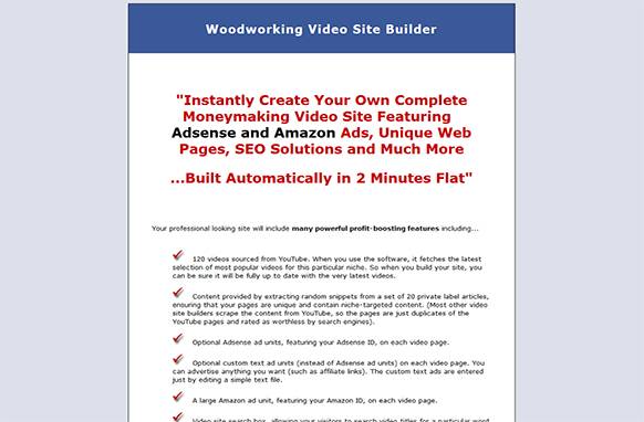 Screen471 Woodworking Video Site Builder