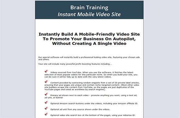 Screen4-18 Brain Training Instant Mobile Video Site