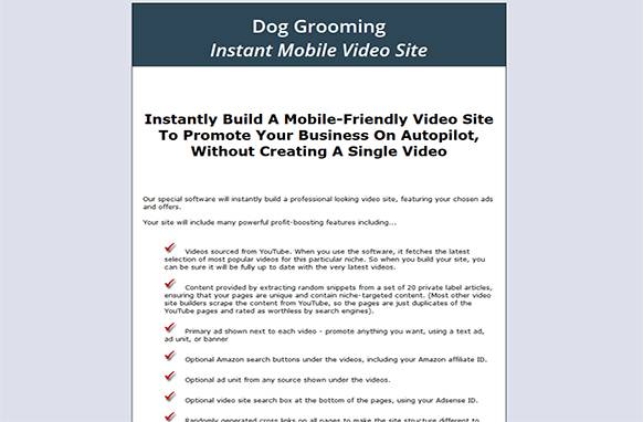 Screen419-2 Dog Grooming Instant Mobile Video Site