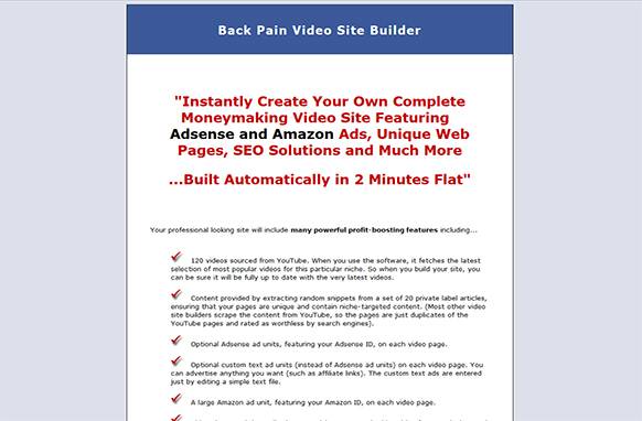 Screen44-3 Back Pain Video Site Builder