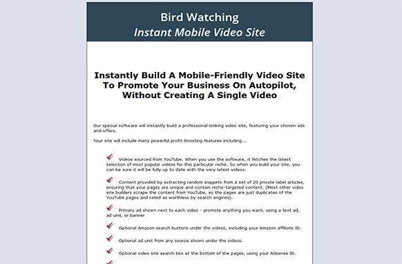 Screen4 Bird Watching Instant Mobile Video Site