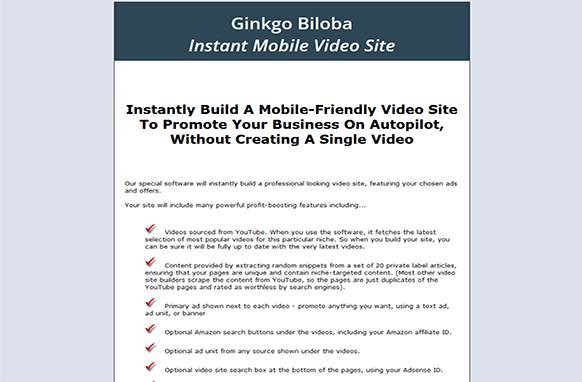 Screen4-31 Ginkgo Biloba Instant Mobile Video Site
