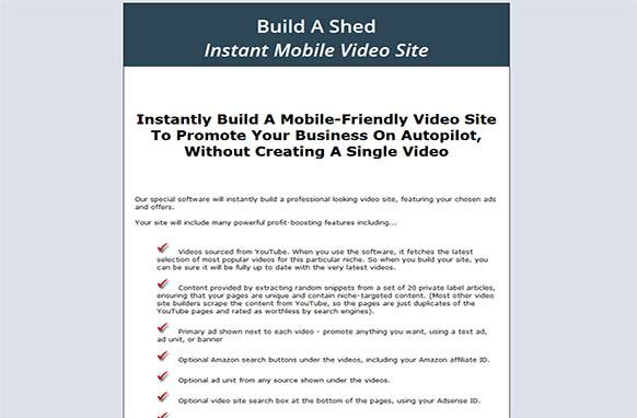 Screen4-10 Build A Shed Instant Mobile Video Site