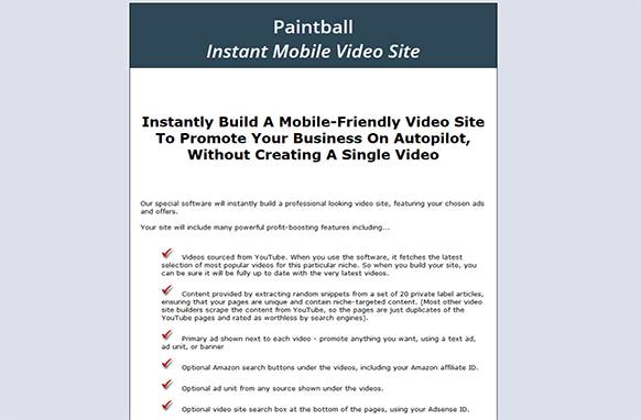 Sceen4 Paintball Instant Mobile Video Site