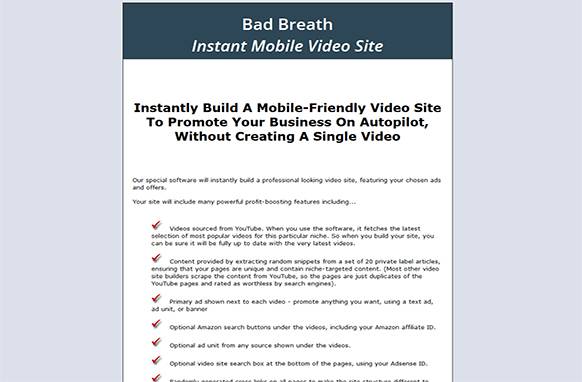 Screen410-1 Bad Breath Instant Mobile Video Site