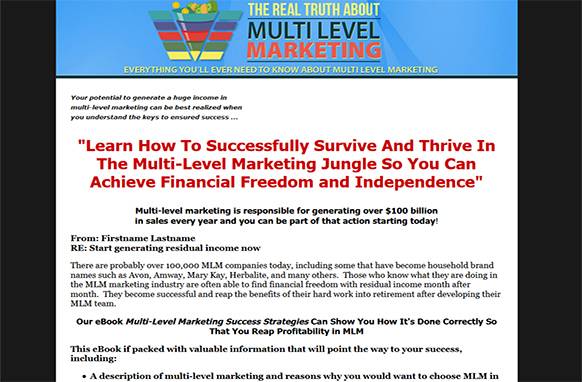 Screen1-3 The Real Truth About Multi Level Marketing