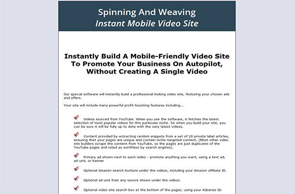 Screen-19-1 Spinning and Weaving Instant Mobile Video Site
