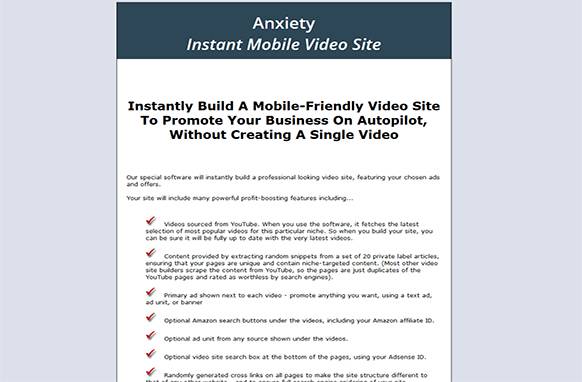 Screen430 Anxiety Instant Mobile Video Site