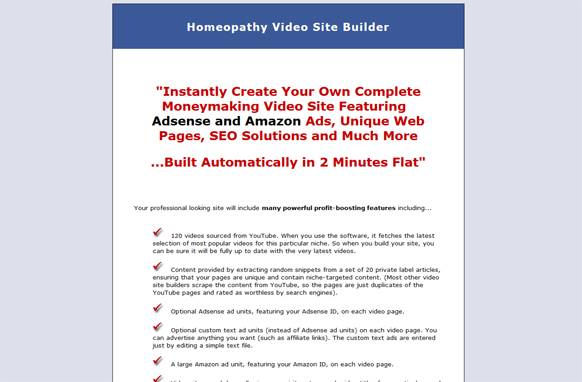 Screen3133 Homeopathy Video Site Builder