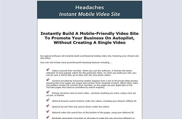 Screen411-1 Headaches Instant Mobile Video Site