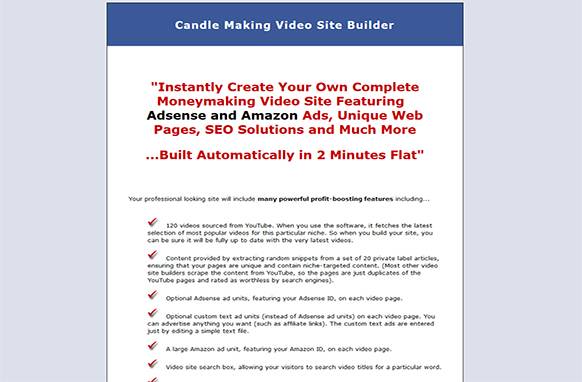 Screen414 Candle Making Video Site Builder